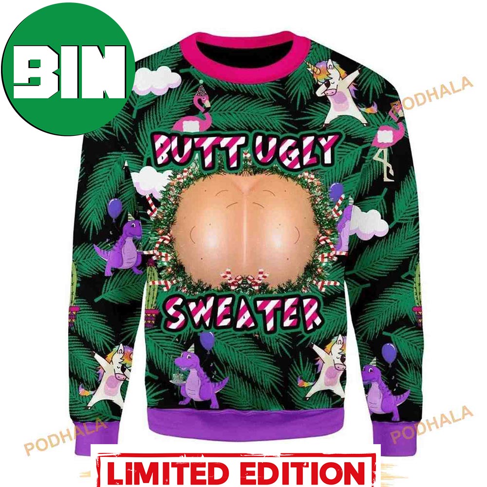 Butt Ugly 3D Christmas Funny Ugly Christmas Sweater Butt Ugly 3D Christmas Funny Ugly Christmas Sweater