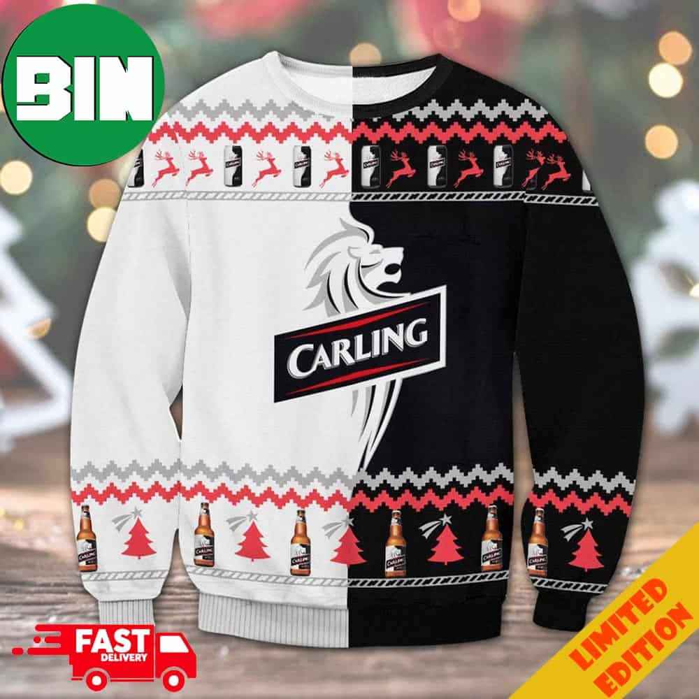 Carling Ice Beer Ugly Christmas Sweater For Men And Women Carling Ice Beer Ugly Christmas Sweater For Men And Women