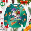 Cat Sitting Hamburger Green Ugly Sweater