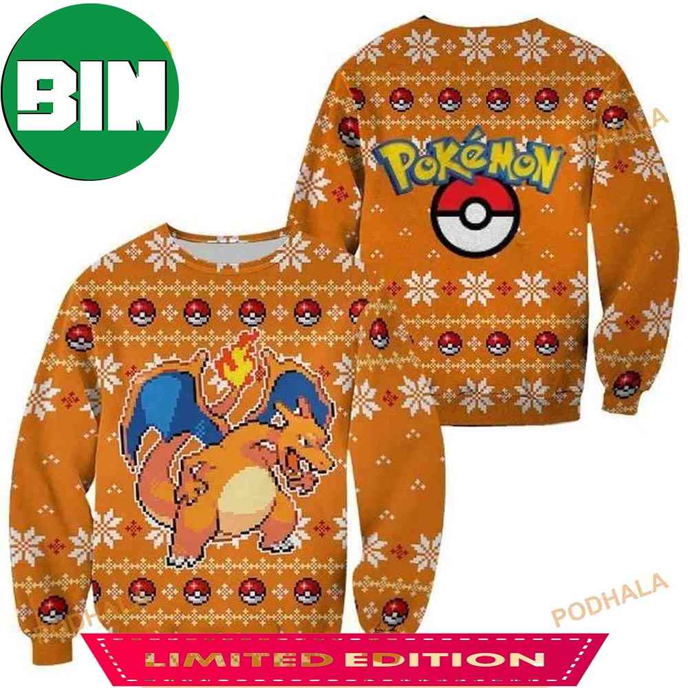 Charizard Pokemon Xmas Ugly Christmas Sweater Charizard Pokemon Xmas Ugly Christmas Sweater