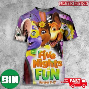 Chuck E Cheese Five Nights Of Fun FNAF Parody Event 3D T-Shirt