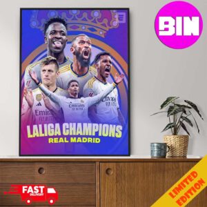 Congratulation To Real Madrid Champions La Liga 2024 Home Decor Poster Canvas