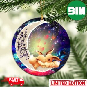 Cute Eevee Pokemon Couple Love You To The Moon Galaxy Perfect Gift For Holiday Ornament