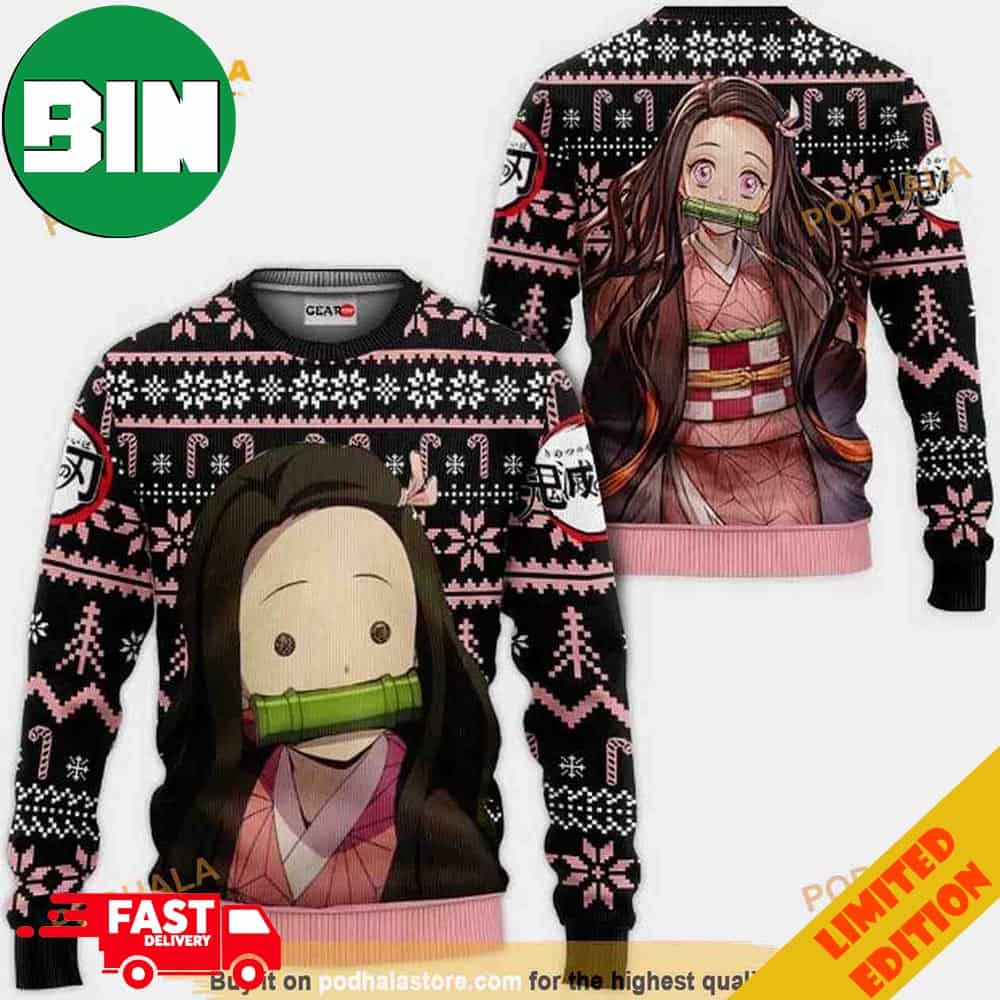 Cute Kamado Nezuko Kimetsu No Yaiba Xmas 2023 Best Ugly Anime Christmas Sweater Cute Kamado Nezuko Kimetsu No Yaiba Xmas 2023 Best Ugly Anime Christmas Sweater
