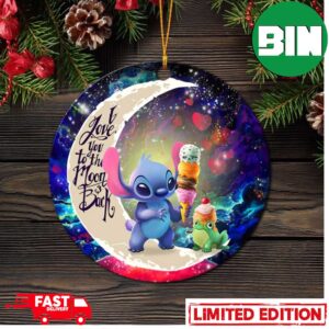 Cute Stitch Frog Icecream Love You To The Moon Galaxy Perfect Gift For Holiday Ornament