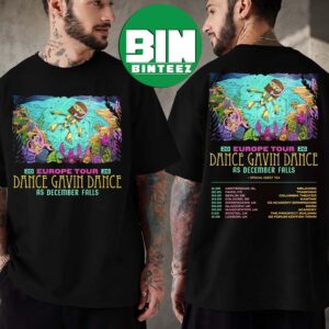 Dance Gavin Dance As December Falls Europe Tour 2026 Cities List For Amsterdam NL To London UK Two Sided T-Shirt