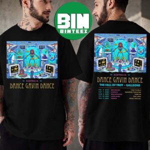 Dance Gavin Dance Australia Tour 2026 For November With Special Guests The Fall of Troy And Galleons Two Sided T-Shirt