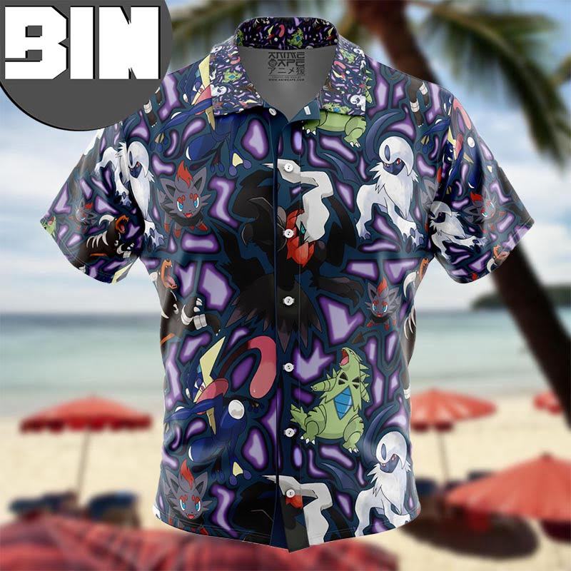 Dark Type Pokemon Pokemon Anime Hawaiian Shirt Dark Type Pokemon Pokemon Anime Hawaiian Shirt