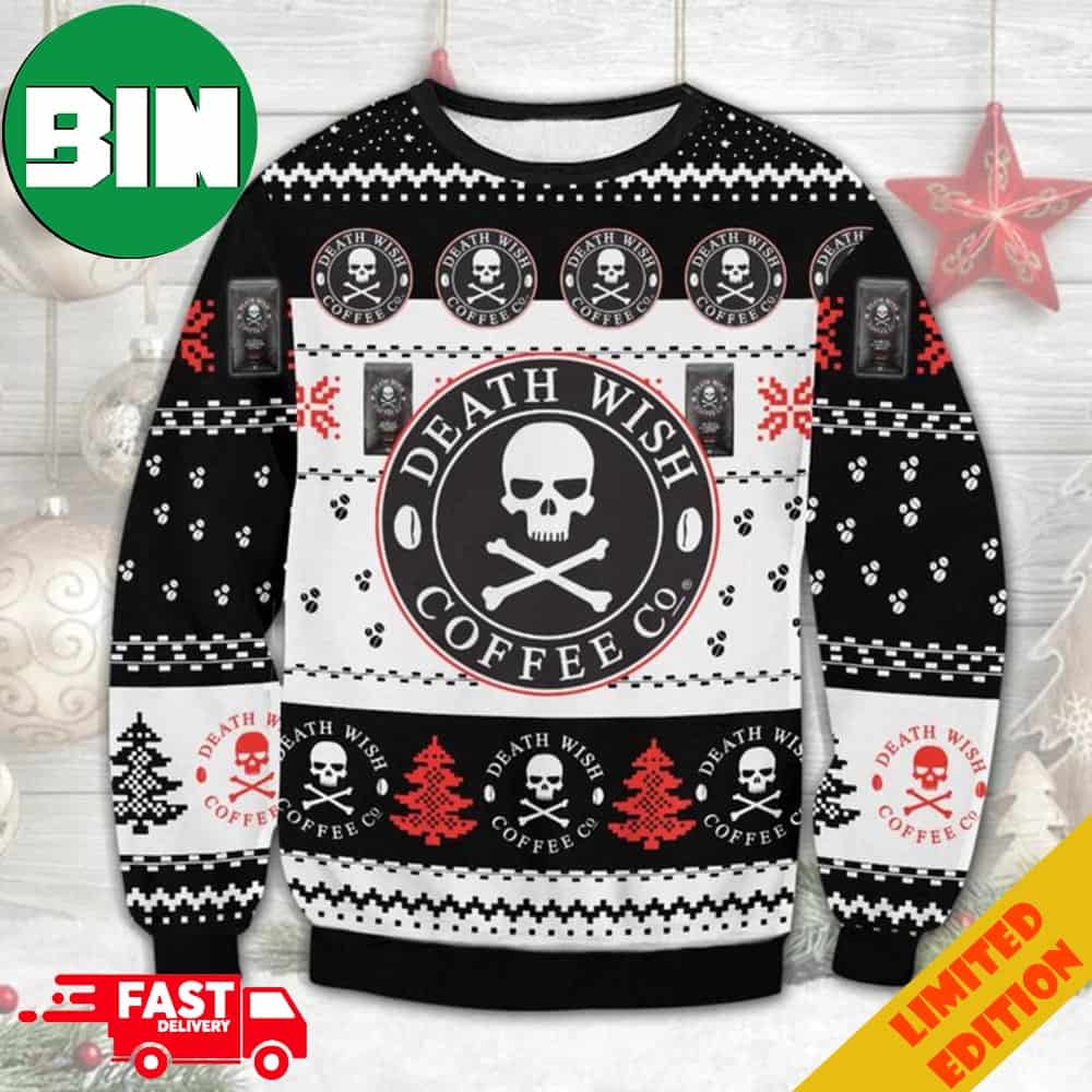 Death Wish Coffee Co Ugly Christmas Sweater For Men And Women Death Wish Coffee Co Ugly Christmas Sweater For Men And Women