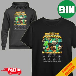 DreamWorks Kung Fu Panda 16th Anniversary 2008-2024 Thank You For The Memories T-Shirt