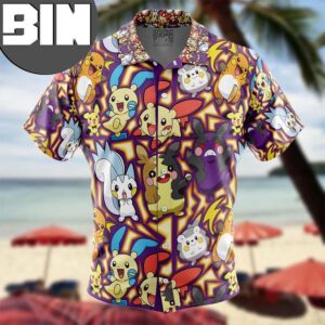 Electric Rodent Type Pokemon Pokemon Anime Hawaiian Shirt