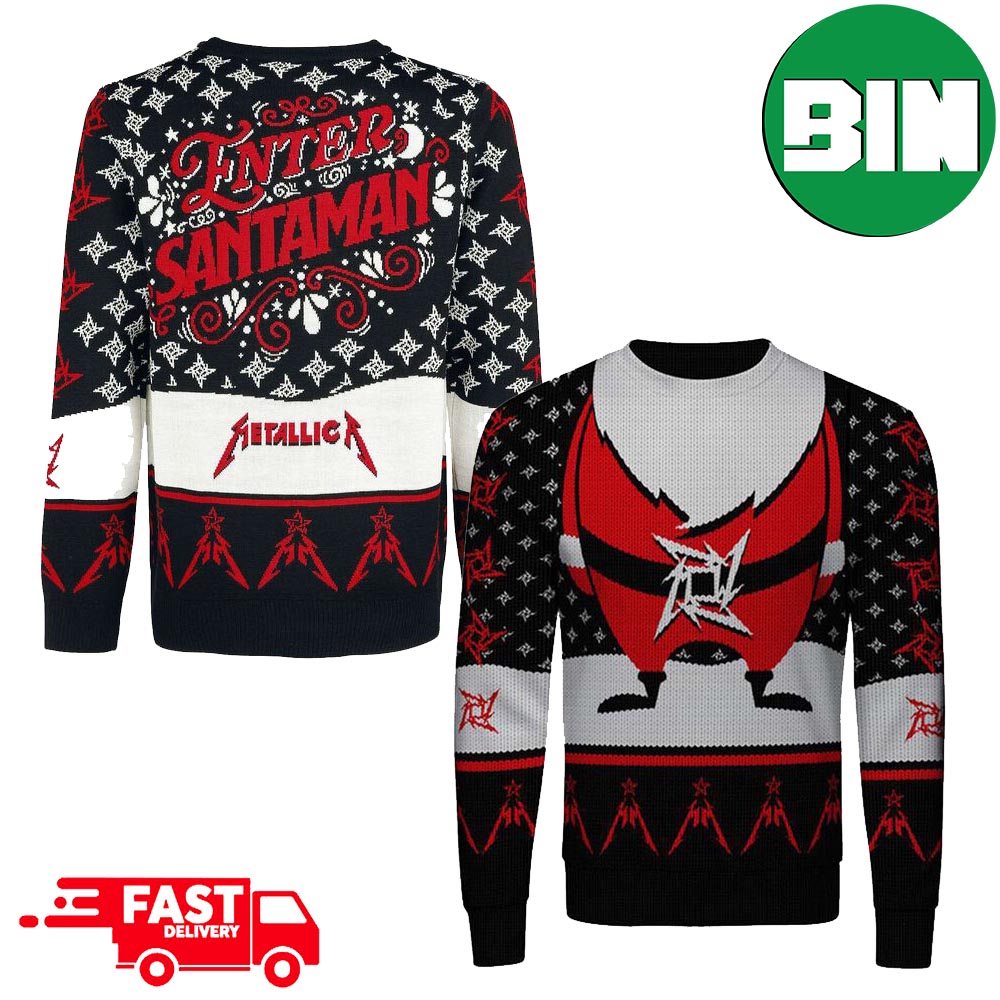 Enter Santaman Metallica Logo Christmas Holiday 2023 Xmas Ugly Sweater Enter Santaman Metallica Logo Christmas Holiday 2023 Xmas Ugly Sweater