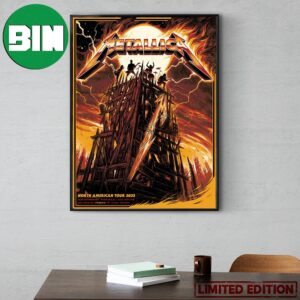 Exclusive Colorway of Official Pop Up Poster For M72 Phoenix Metallica North American Tour 2023 August 31 And September 3 Poster Canvas