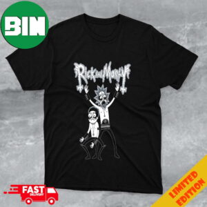 Fan Art Friday By Nemons Clothing Rick And Morty Rock Band Heavy Metal Style Satan Logo Merchandise T-Shirt Hoodie