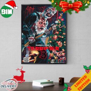 First Poster For Terrifier 3 By Damien Leone’s Christmas 2023 Poster Canvas