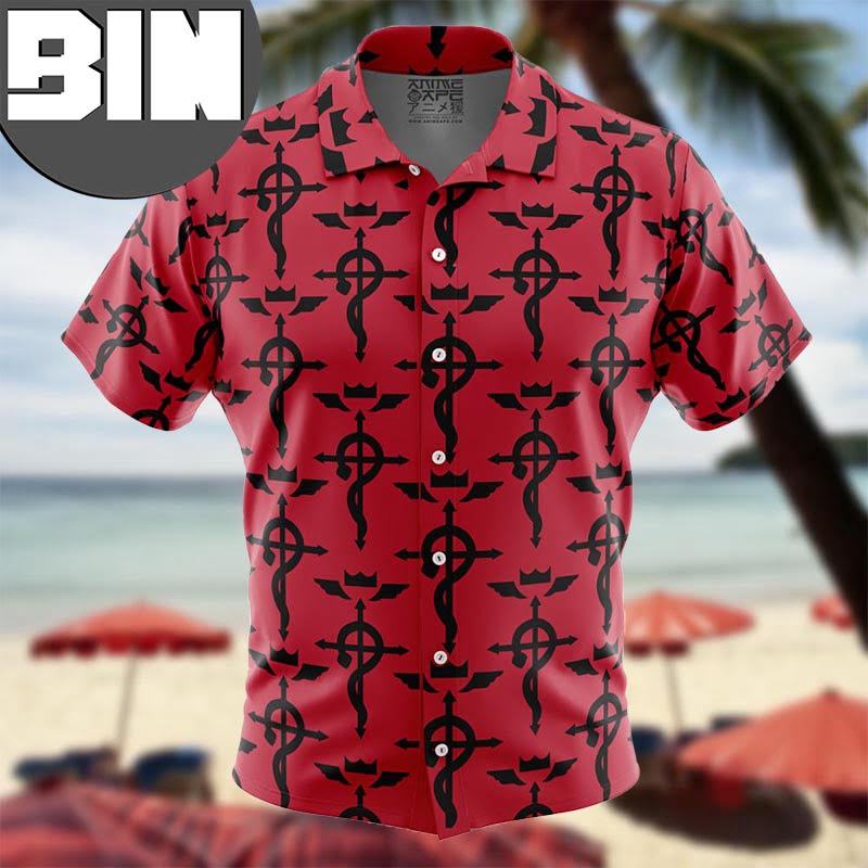 Flamel’S Cross Full Metal Alchemist Anime Hawaiian Shirt Flamel’S Cross Full Metal Alchemist Anime Hawaiian Shirt