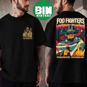 Foo Fighters Estadio River Plate Show Poster For Buenos Aires Argentina On February 25 2027 Take Cover Tour Two Sided Print T-Shirt