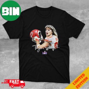 Funny Taylor Swift As Kansas City Chiefs Members Super Bowl LVIII Champions NFL Playoffs Merchandise 2023-2024 Unisex T-Shirt