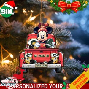 Green Bay Packers Mickey Mouse Ornament Personalized Your Name Sport Home Decor