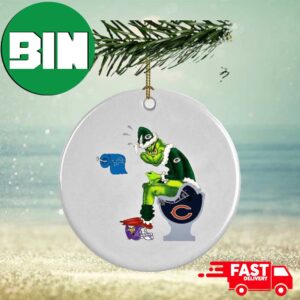 Grinch NFL Team Football Green Bay Packers Toilet Funny Christmas 2023 Gift For Fans Ornament