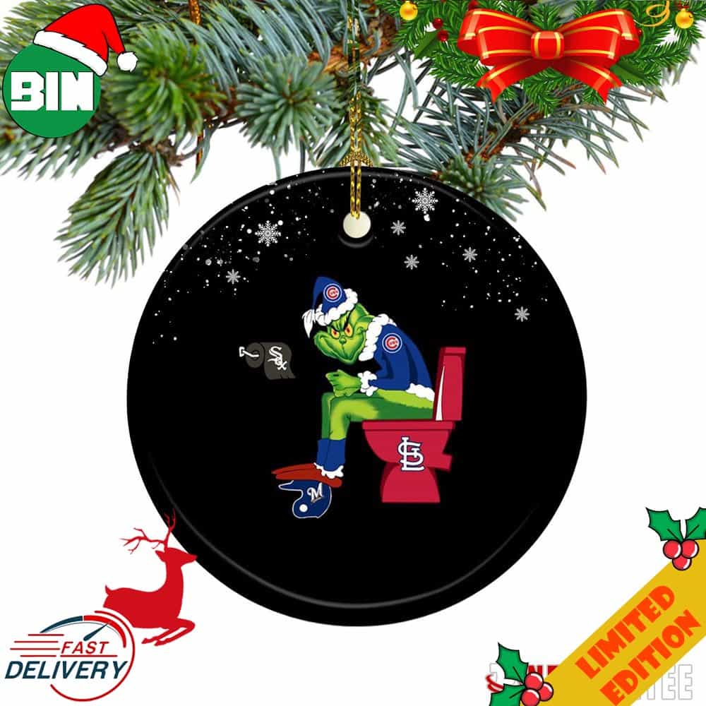 Grinch Santa Chicago Cubs Funny Toilet St Louis Cardinals Milwaukee Brewers Christmas Ornament Grinch Santa Chicago Cubs Funny Toilet St Louis Cardinals Milwaukee Brewers Christmas Ornament