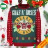 Guns N Roses Skull Logo Snowflakes Pattern 2023 Christmas Blue Xmas Gift Ugly Sweater