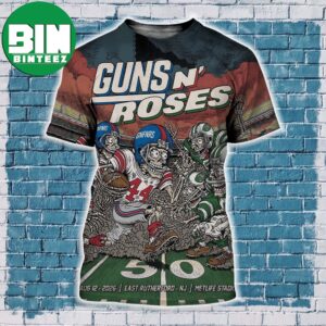 Guns N Roses MetLife Stadium Poster Cover NFL For East Rutherford New Jersey On August 12 World Tour 2026 All Over Print Shirt