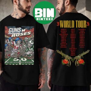 Guns N Roses MetLife Stadium Poster Cover NFL For East Rutherford New Jersey On August 12 World Tour 2026 Two Sided Print T-Shirt