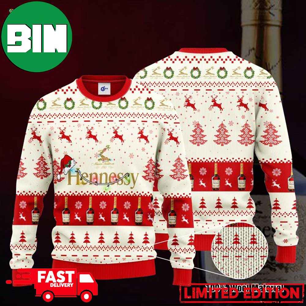 Hennessy Santa Hat Ugly Christmas Sweater For Men And Women Hennessy Santa Hat Ugly Christmas Sweater For Men And Women