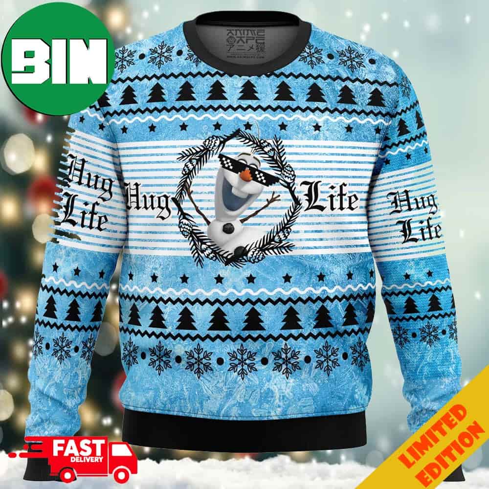 Hug Life Olaf Frozen Ugly Christmas Sweater Anime Ape 2023 Gift For Men And Women Hug Life Olaf Frozen Ugly Christmas Sweater Anime Ape 2023 Gift For Men And Women