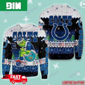 Indianapolis Colts Grinch Toilet 3D Holiday 2023 Ugly Christmas Sweater