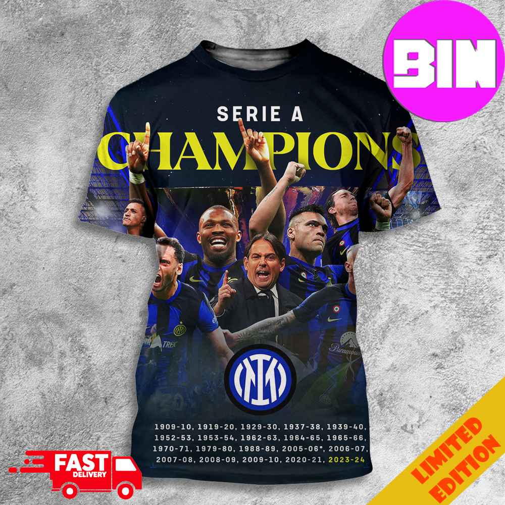 Inter Milan Are Serie A Champions 2023-2024 Congratulations 3D T-Shirt Inter Milan Are Serie A Champions 2023-2024 Congratulations 3D T-Shirt
