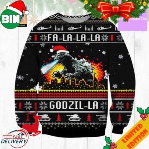 It’s Hoe Hoe Hoe Funny Meme Godzilla Fa La La La Ugly Sweater For Men And Women