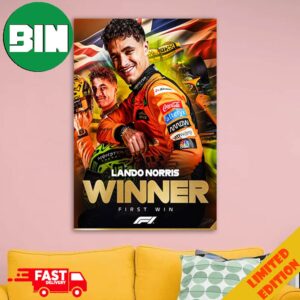 Lando Norris Wins The Miami Grand Prix It’s The Maiden Win For The McLaren F1 Driver Miami GP Home Decorations Poster Canvas