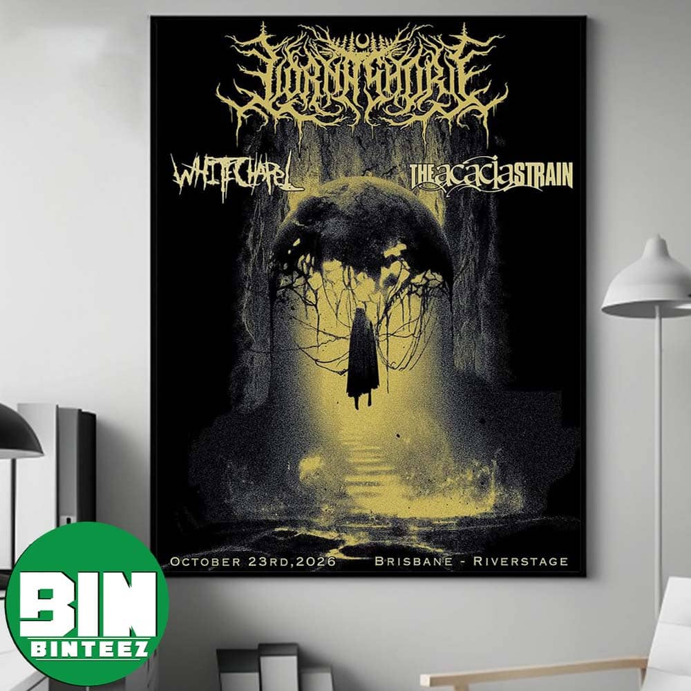 Lorna Shore at Riverstage in Brisbane Australia October 23 2026 Dark Cloaked Figure Graphic Tour Poster Band Tour Merch Music Wall Decor