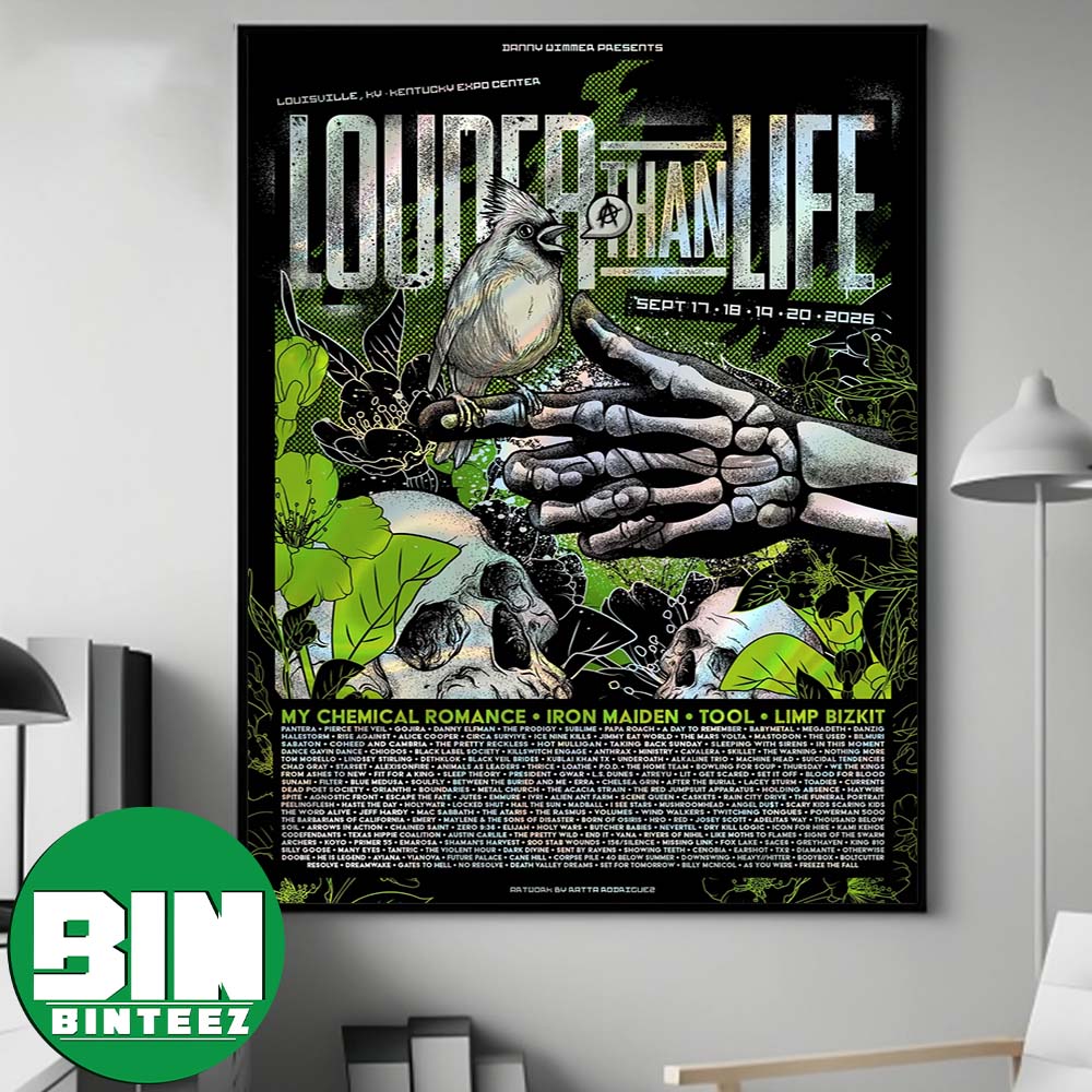 Louder Than Life 2026 Bird In The Hand Green Foil Poster For Louisville KY On September 17-20 2026 Decor Poster Canvas Louder Than Life 2026 Bird In The Hand Green Foil Poster For Louisville KY On September 17-20 2026 Decor Poster Canvas