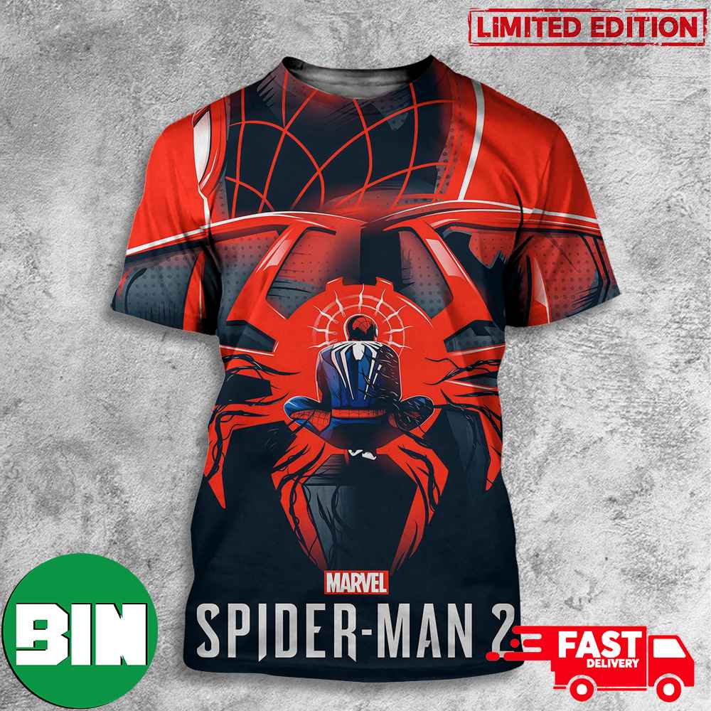 Marvel Spider-Man 2 Playstation 5 Sony Tribute Poster By Rico Jr 3D T-Shirt Marvel Spider-Man 2 Playstation 5 Sony Tribute Poster By Rico Jr 3D T-Shirt
