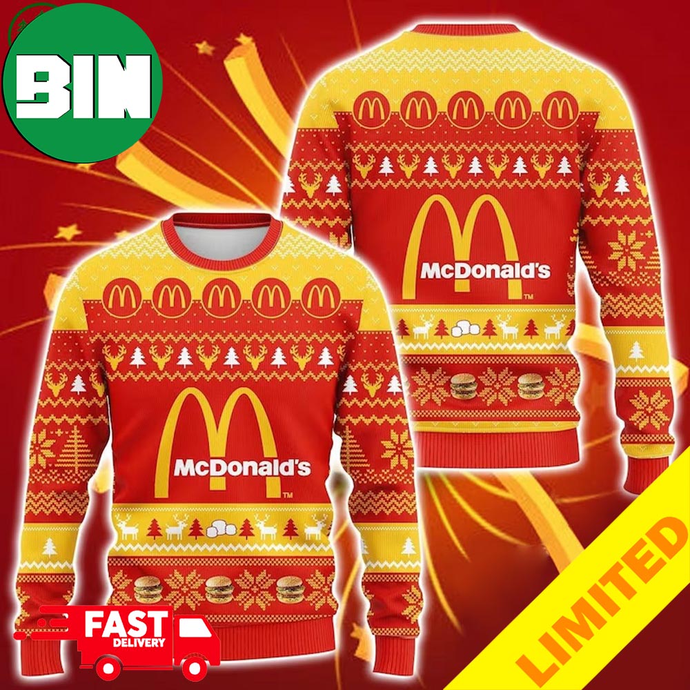 McDonald’s Christmas 2023 Limited Edition 3D Ugly Sweater McDonald’s Christmas 2023 Limited Edition 3D Ugly Sweater