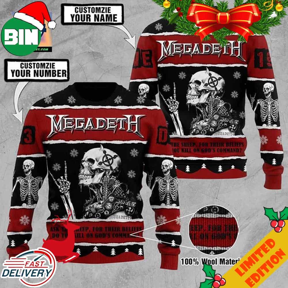 Megadeth Skull Ugly Sweater Megadeth Skull Ugly Sweater