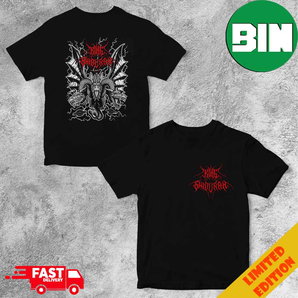 Metalcropolis King Ghidorah Godzilla Merch Store Two Sides T-Shirt Metalcropolis King Ghidorah Godzilla Merch Store Two Sides T-Shirt