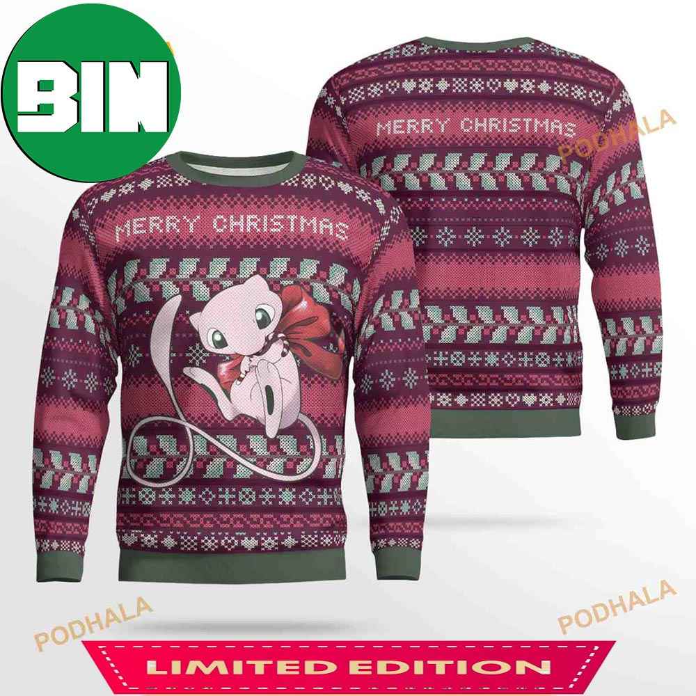 Mew Pokemon Ugly Christmas Sweater Funny Xmas Gift Mew Pokemon Ugly Christmas Sweater Funny Xmas Gift