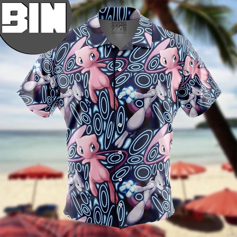 Mew X Mewtwo Pokemon Anime Hawaiian Shirt Mew X Mewtwo Pokemon Anime Hawaiian Shirt