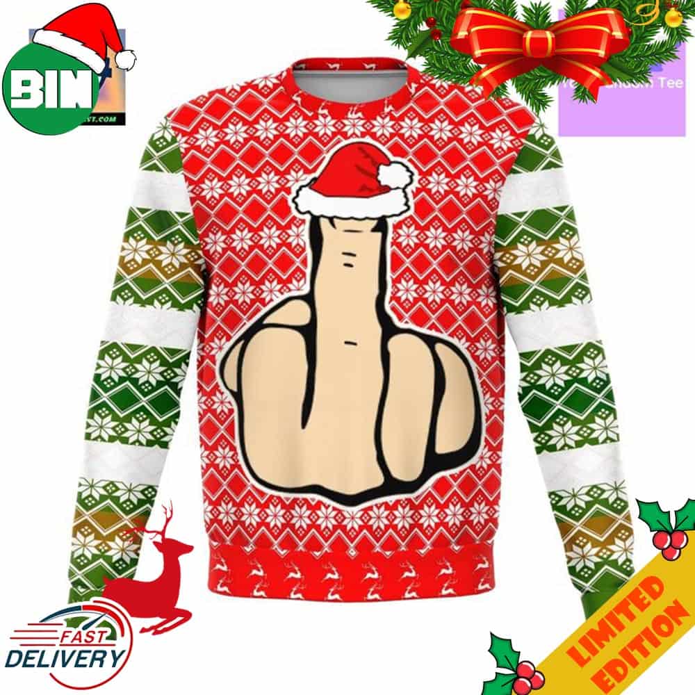 Middle Finger Offensive Meme 2023 Ugly Sweater Middle Finger Offensive Meme 2023 Ugly Sweater