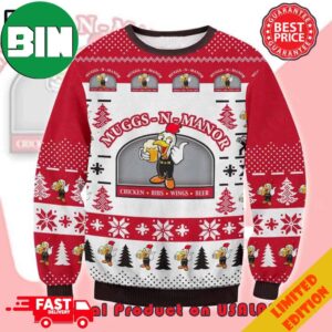 Muggs N Manor Reindeer Snowflakes Pattern 2023 Holiday Ugly Sweater