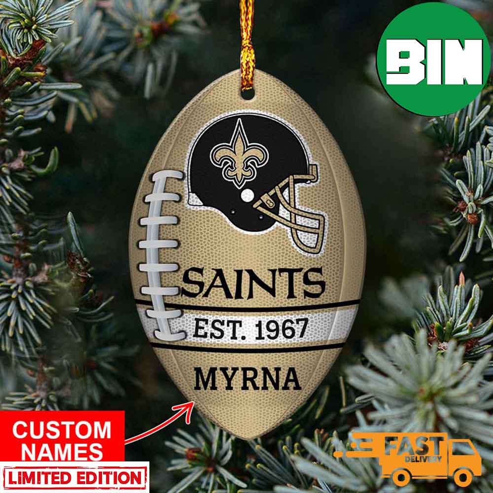 NFL New Orleans Saints Xmas Tree Decorations Custom Name Ornament NFL New Orleans Saints Xmas Tree Decorations Custom Name Ornament