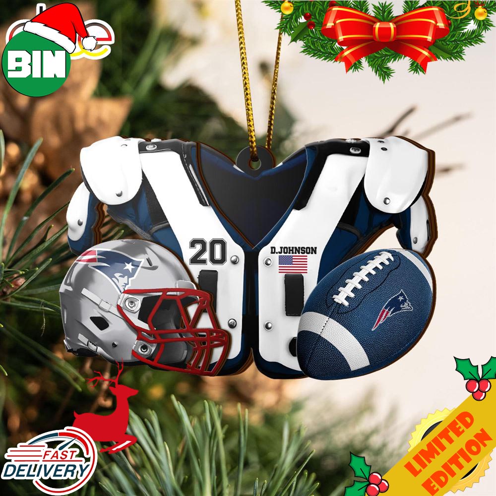 New England Patriots NFL Sport Ornament Custom Your Name And Number 2023 Christmas Tree Decorations New England Patriots NFL Sport Ornament Custom Your Name And Number 2023 Christmas Tree Decorations