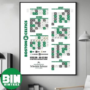 Official Boston Celtics 2026-27 Preseason NBA Schedule Home Decor Poster Canvas