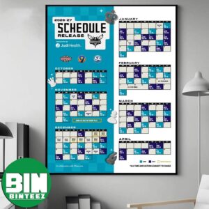 Official Charlotte Hornets 2026-27 Preseason NBA Schedule Home Decor Poster Canvas