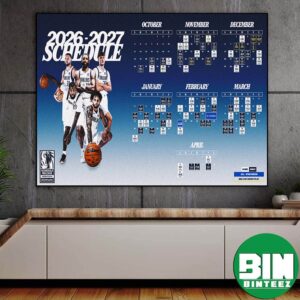 Official Dallas Mavericks 2026-27 Preseason NBA Schedule Home Decor Poster Canvas