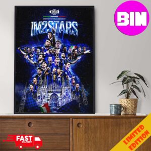 Official Inter Milan Has The Right To Use 2 Stars Above The Club Logo As A Sign Of Having Won 20 Championships Poster Canvas Home Decor